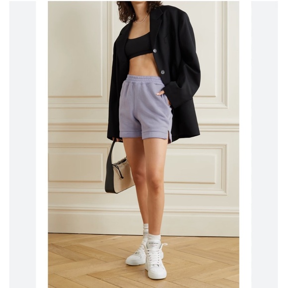 RtA Edgar Satin-Trimmed Cotton-Jersey Shorts Lilac NWOT - Picture 2 of 12